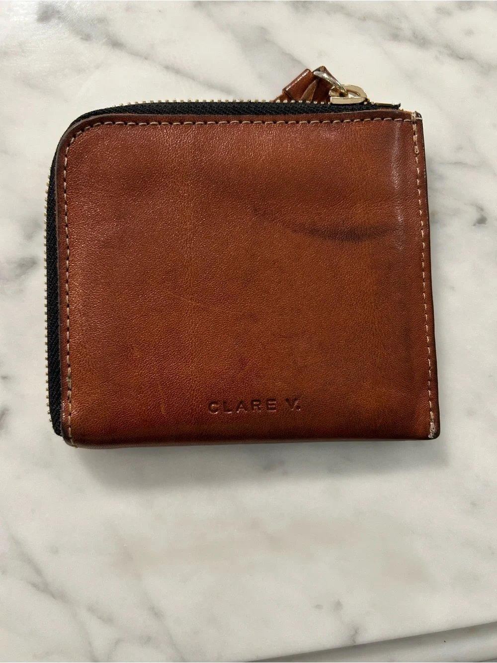 Clare V. Corner Zip Wallet in Miel